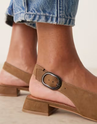 ORTIZ- Leonora slingback ballet in taupe suedette