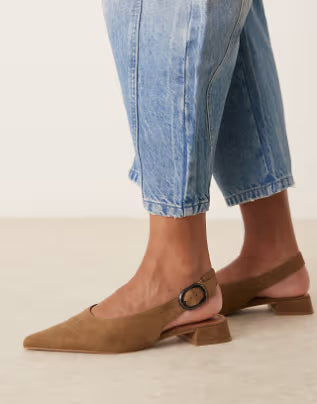 ORTIZ- Leonora slingback ballet in taupe suedette